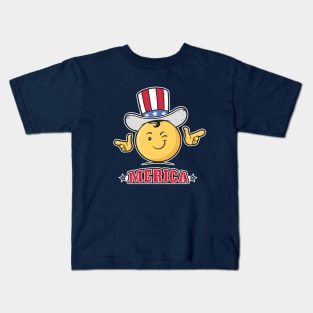 Uncle Sam Smiley Emoticon Merica Kids T-Shirt